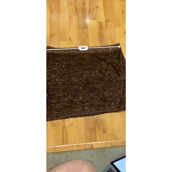 Wild Fable Sequin Set Sweater Mini Skirt & Halter - Brown Women's XXL NWT - Picture 6 of 9